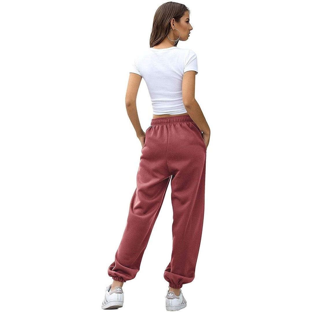 Womens Belted Sweatpants with Pockets Image 12