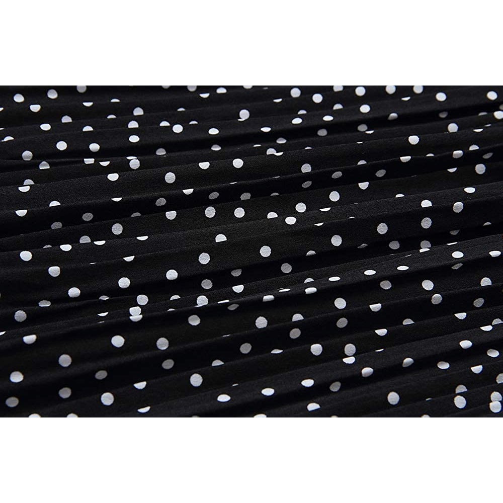 Womens High Waist Polka Dot Pleated Skirt Image 7