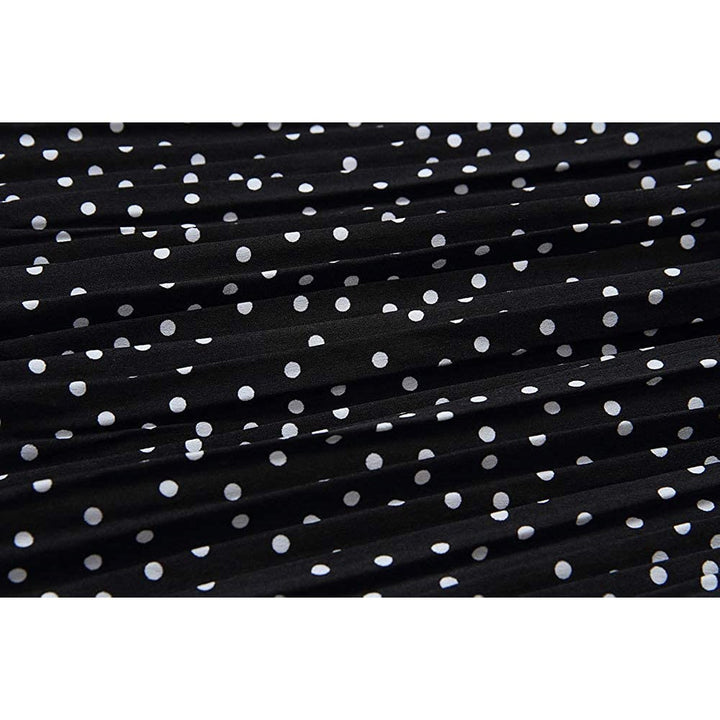 Womens High Waist Polka Dot Pleated Skirt Image 7