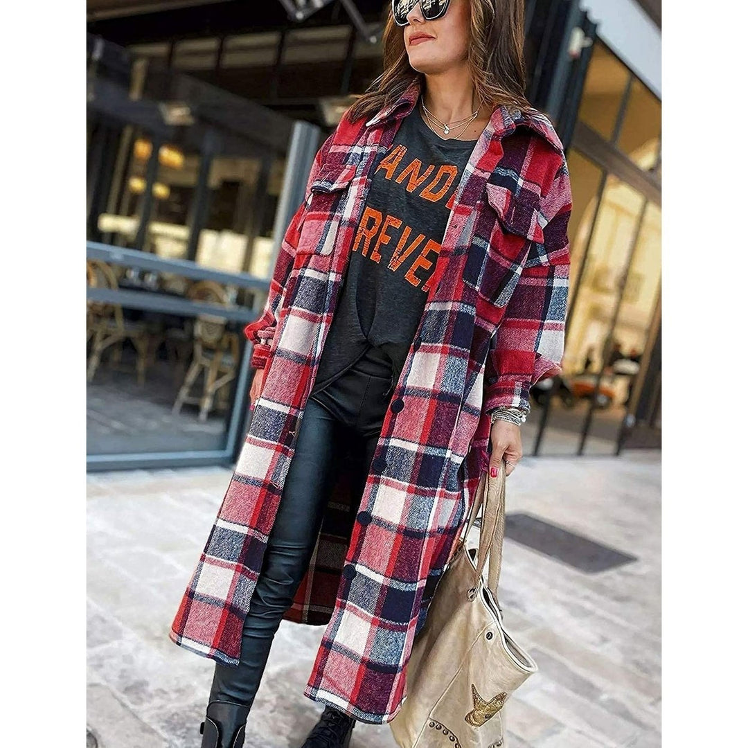 Womens Lounge Lapel Button Up Long Sleeve Image 12