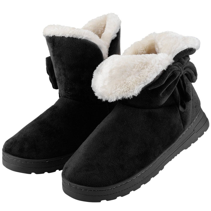 Womens Mid-Calf Winter Shoes with Anti Slip Rubber Base Bowknot Image 2