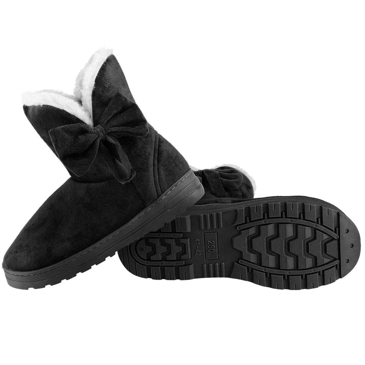 Womens Mid-Calf Winter Shoes with Anti Slip Rubber Base Bowknot Image 4