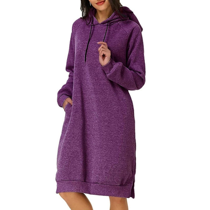 Womens Pullover Hoodie Dress Image 2