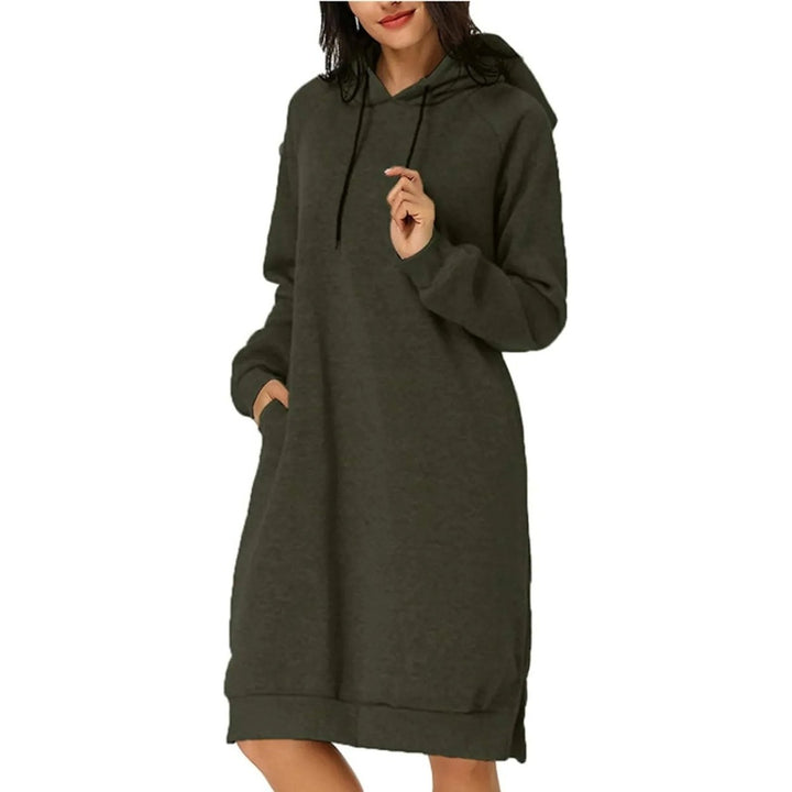 Womens Pullover Hoodie Dress Image 3