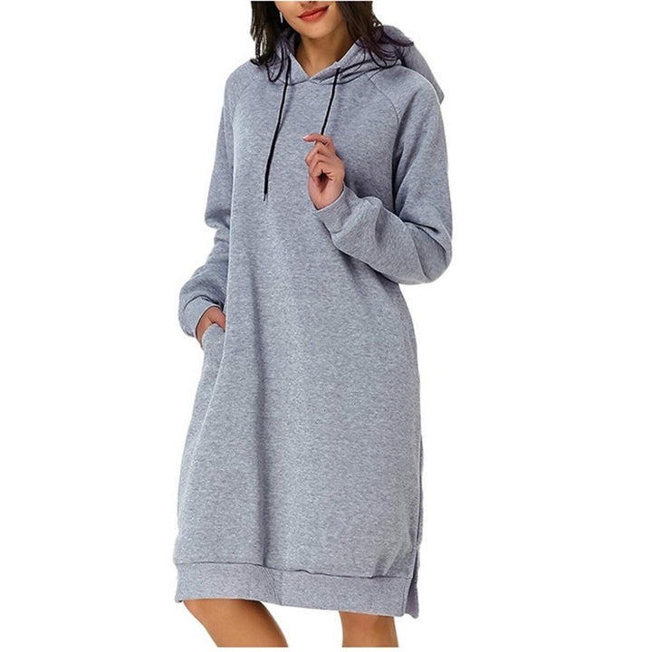 Womens Pullover Hoodie Dress Image 4