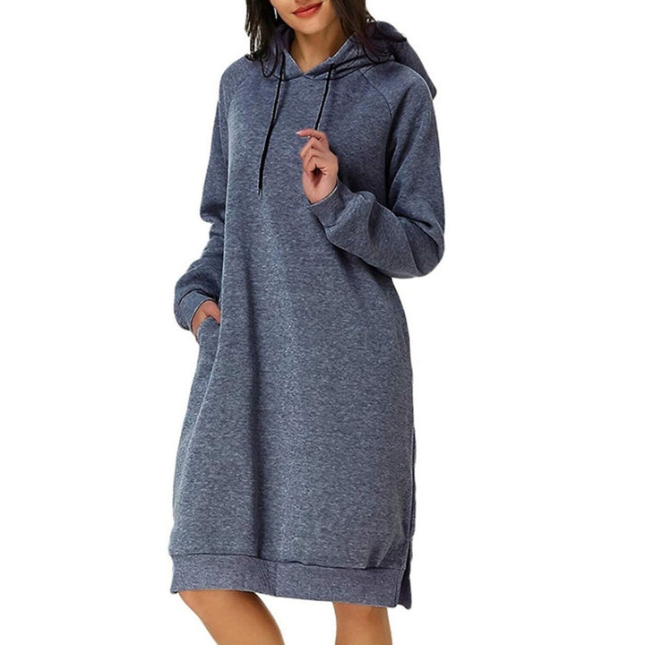 Womens Pullover Hoodie Dress Image 4