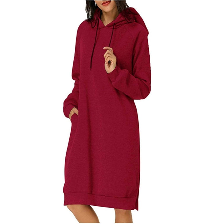 Womens Pullover Hoodie Dress Image 6