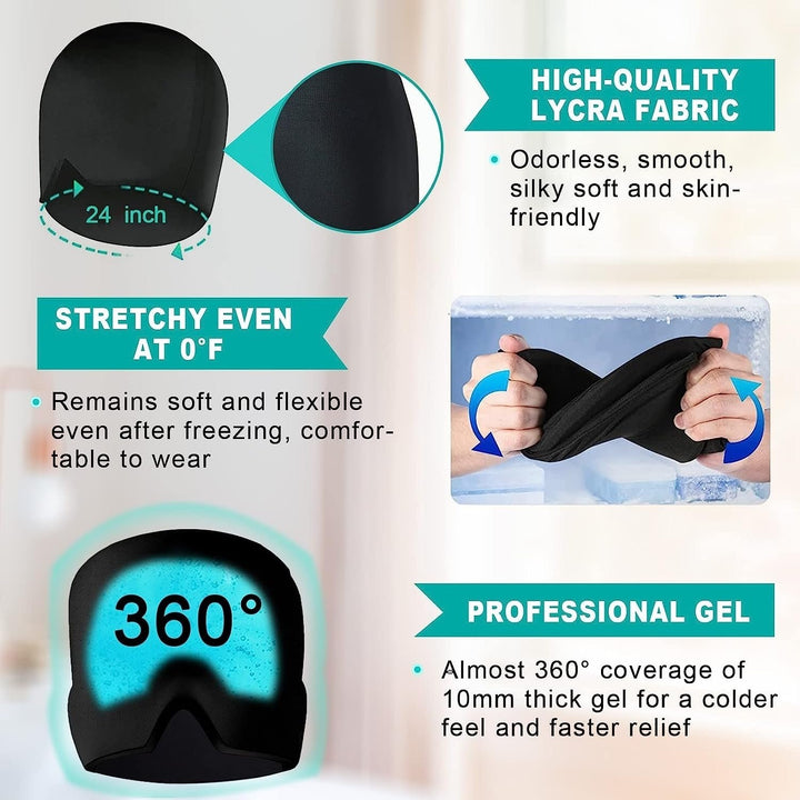 Migraine Relief Hat headache hat Gel Hot Cold Therapy Ice Cap For Relieve Pain Ice Hat Eye Mask Stress Pressure Pain Image 3