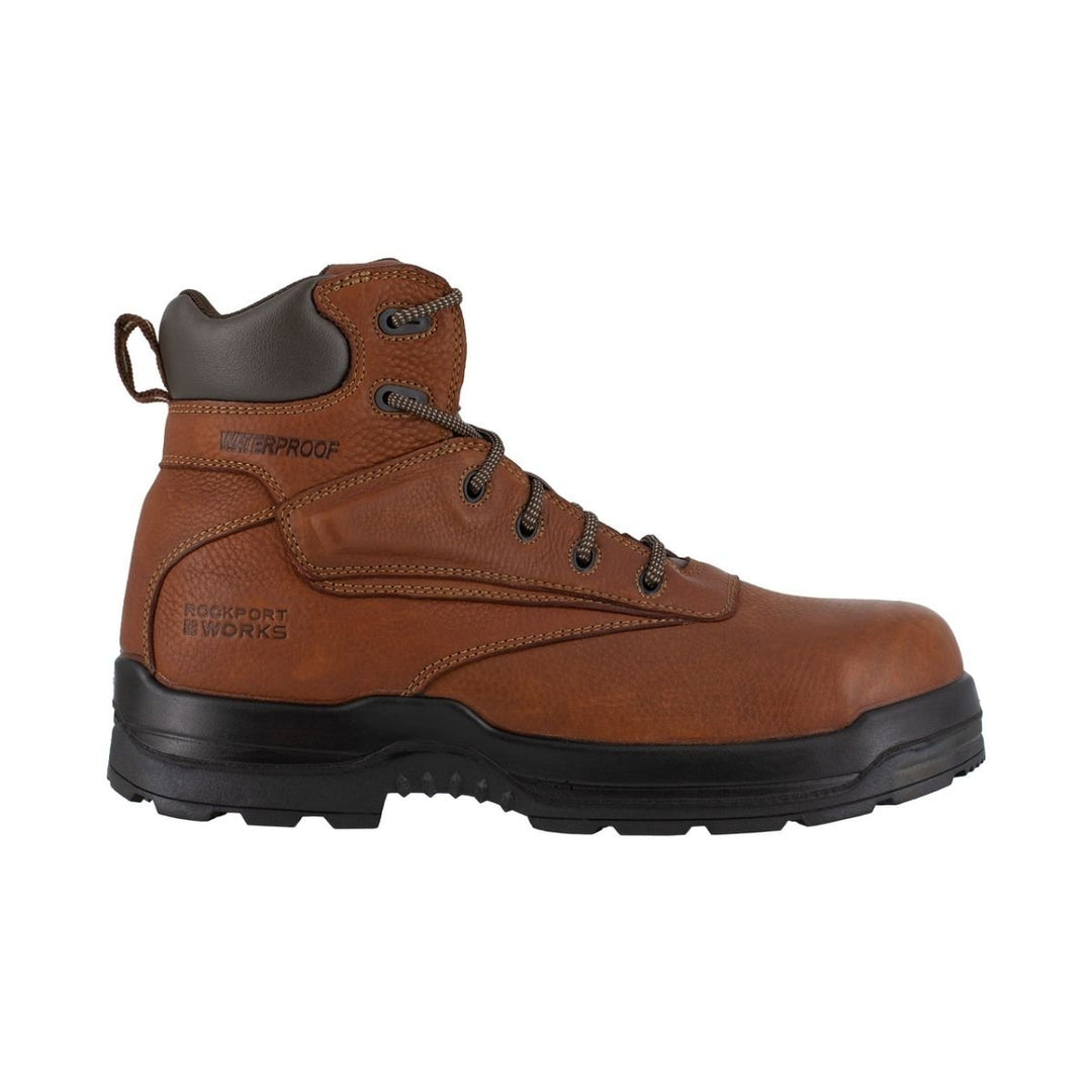 Rockport Works Mens 6" More Energy Composite Toe Waterproof Work Boot Brown - RK6628 9.5 M US Men Deer Tan Image 2