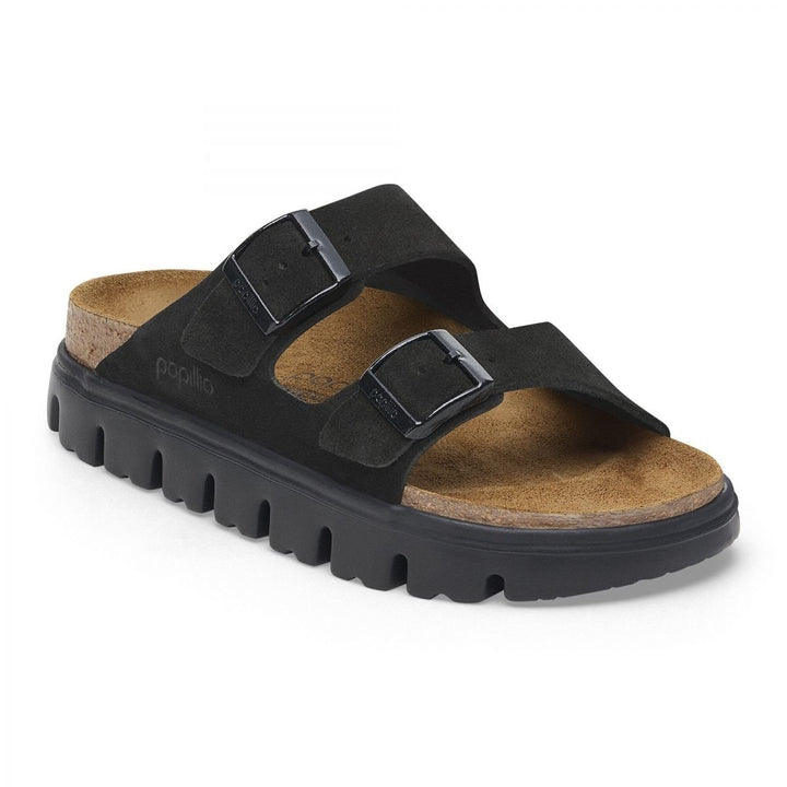 Papillio by BIRKENSTOCK Womens Arizona Chunky Black Suede (narrow width) - 1028403 BLACK Image 1