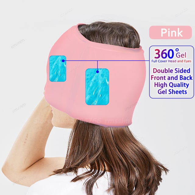 Migraine Relief Hat headache hat Gel Hot Cold Therapy Ice Cap For Relieve Pain Ice Hat Eye Mask Stress Pressure Pain Image 9