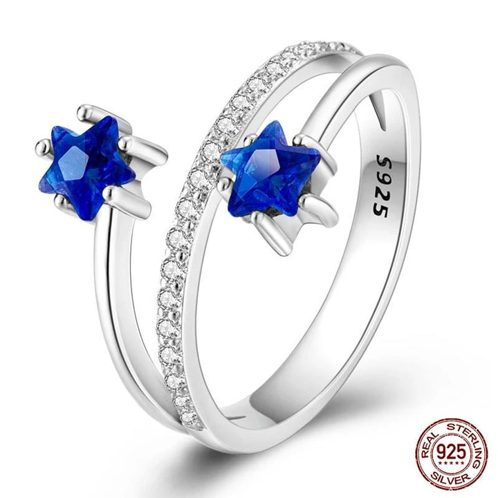 Colorful Zircon Star Moon Rings for Women  925 Sterling Silver Ideal for Wedding Engagement and Birthday Gift Jewelry Image 4