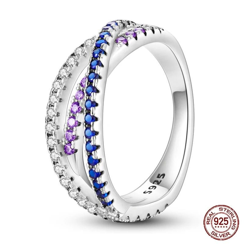 Colorful Zircon Star Moon Rings for Women  925 Sterling Silver Ideal for Wedding Engagement and Birthday Gift Jewelry Image 6