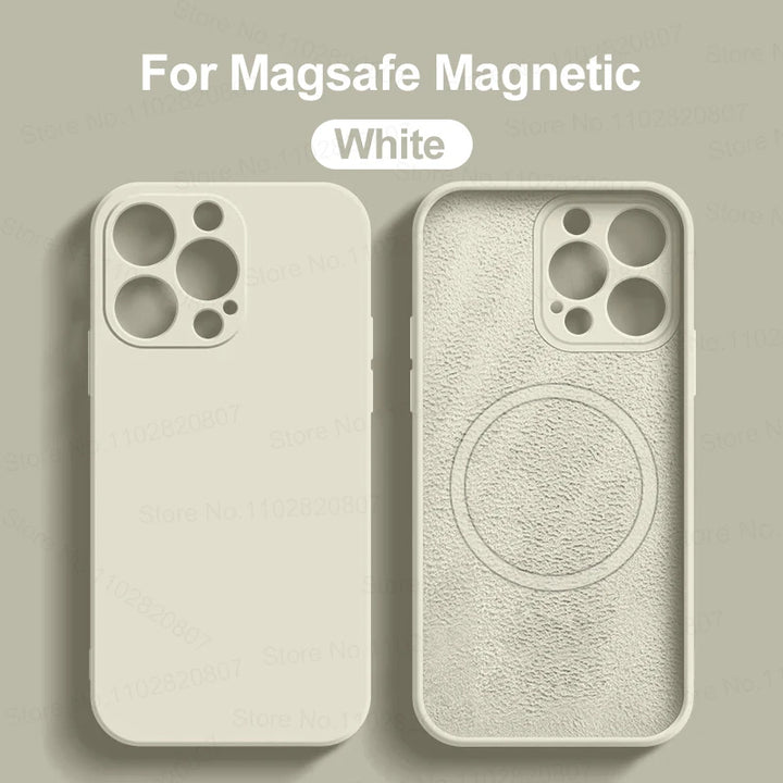 Original Liquid Silicone Magnetic Case For iPhone 11 13 12 14 15 Pro Max Plus For Magsafe Case Wireless Charge Cover Image 10