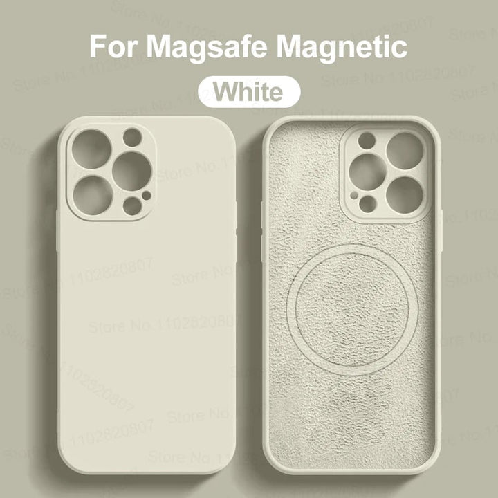 Original Liquid Silicone Magnetic Case For iPhone 11 13 12 14 15 Pro Max Plus For Magsafe Case Wireless Charge Cover Image 1