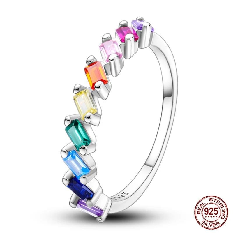 100% 925 Sterling Silver Star and Moon Rings  Colorful Zircon Jewelry for Women Perfect for Weddings Engagements and Image 12