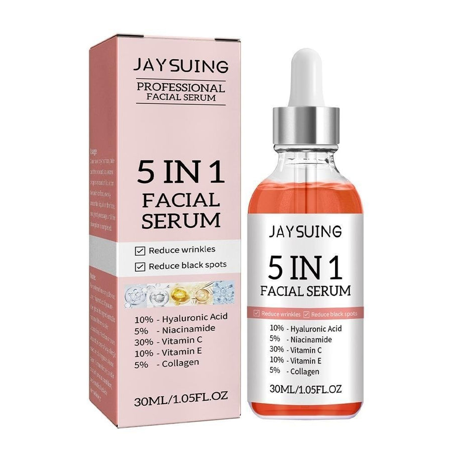 5 In 1 Fade fine lines Firming Face Serum Moisturizing brightning Vitamin C Hyaluronic Acid Facial Serum Shrink Pores Image 1