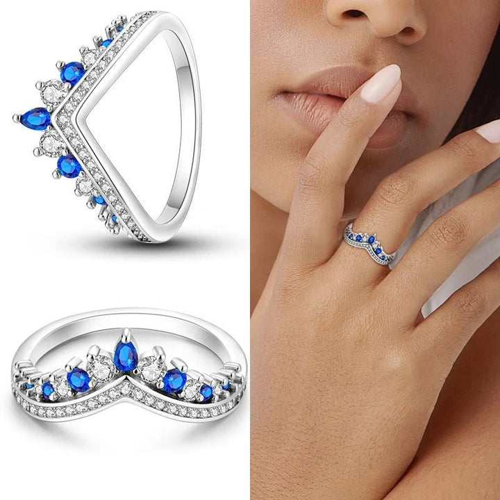 Women 100% 925 Sterling Silver Star Moon Colorful Zircon Rings Image 6