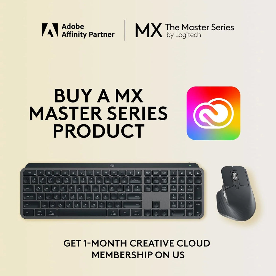 Logitech MX Master 3S Wireless Mouse - 8K DPI Graphite USB-C Bluetooth + Free Adobe CC Image 2