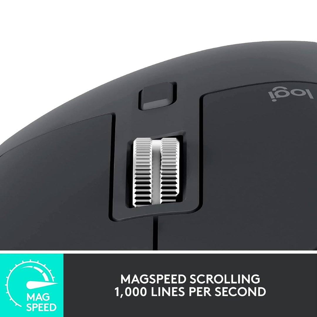 Logitech MX Master 3S Wireless Mouse - 8K DPI Graphite USB-C Bluetooth + Free Adobe CC Image 4