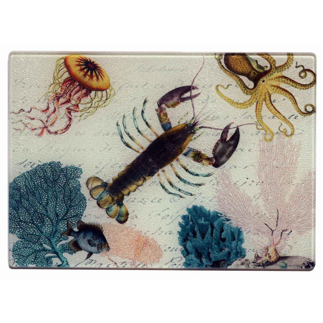 Golden Hill Studio Lobster and Coral Cheese Tray/Cutting Board Image 1