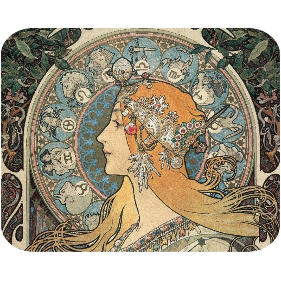 Art Nouveau Zodiac Lady Hot Pads/Mouse Pads Image 1