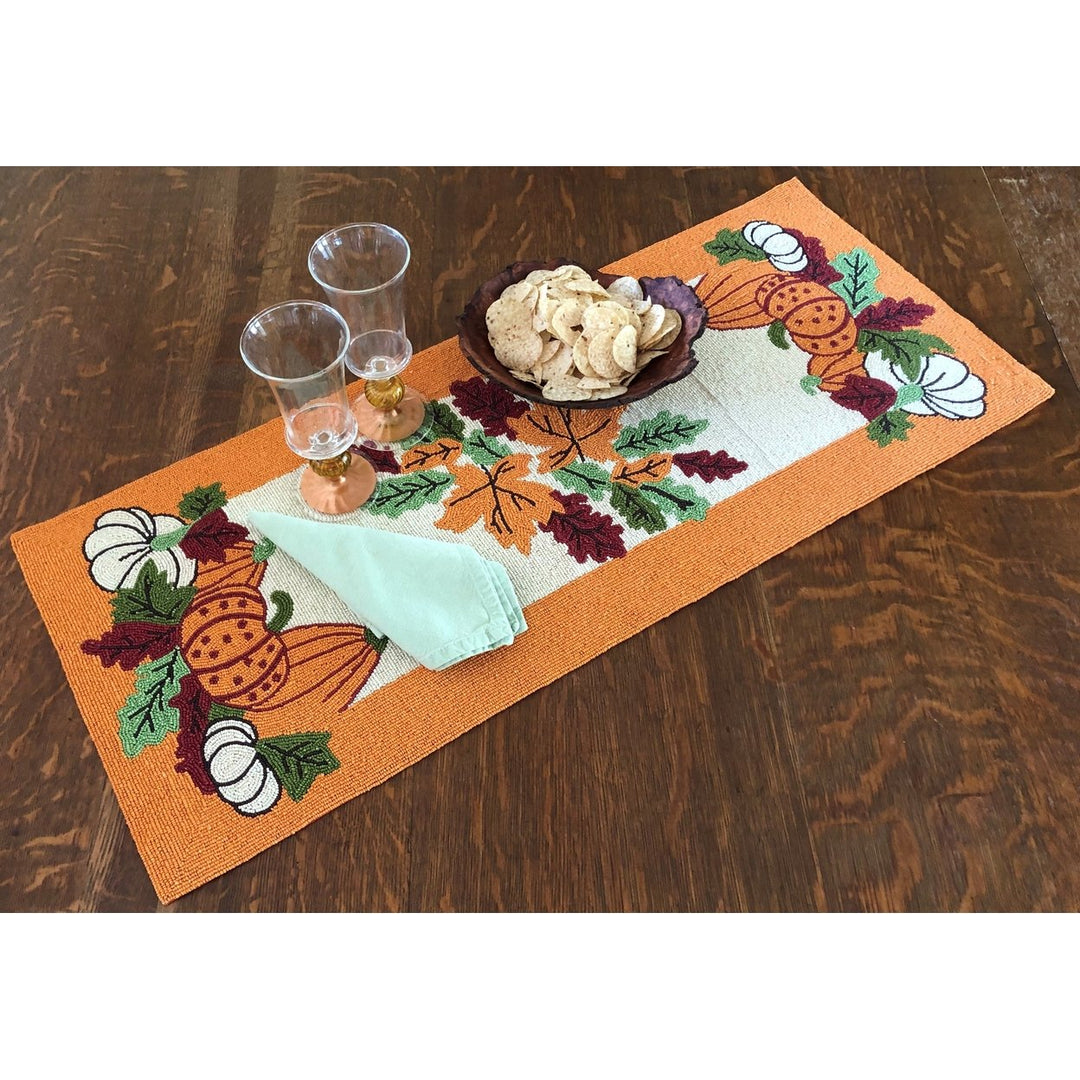 Autumn Harvest Beaded Table Runner by Golden Hill Studio Image 4