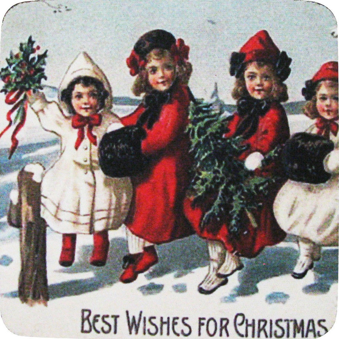 Gifts at Decor Best Wishes Christmas Coaster S/4 Image 1