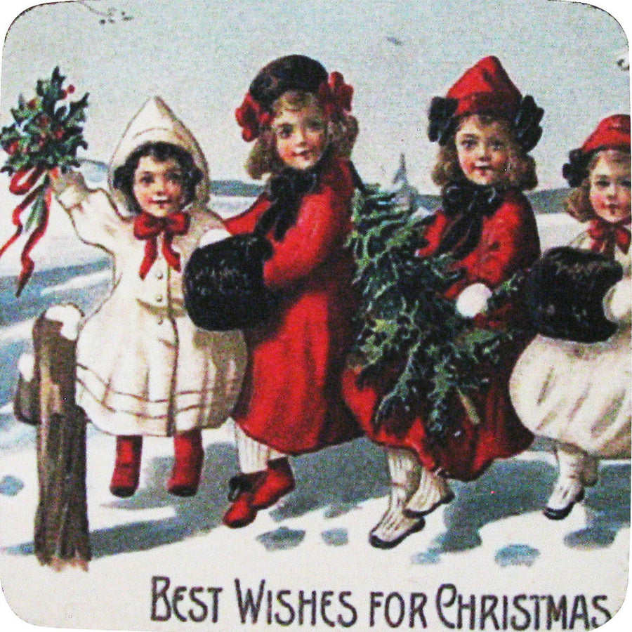 Best Wishes Christmas Coaster S/4 Image 1