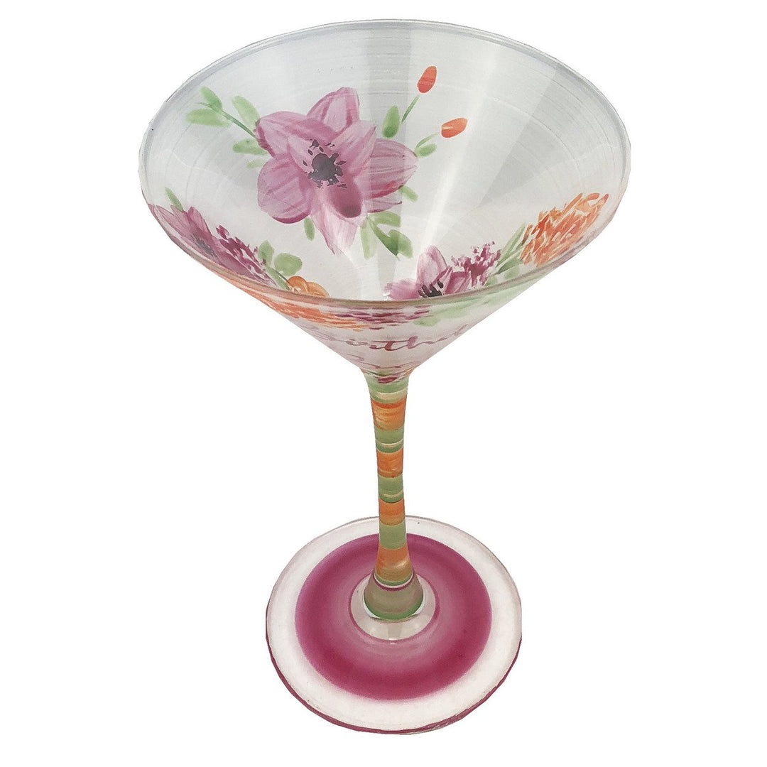 Hand Painted Glassware Birthday Babe Martini Image 3