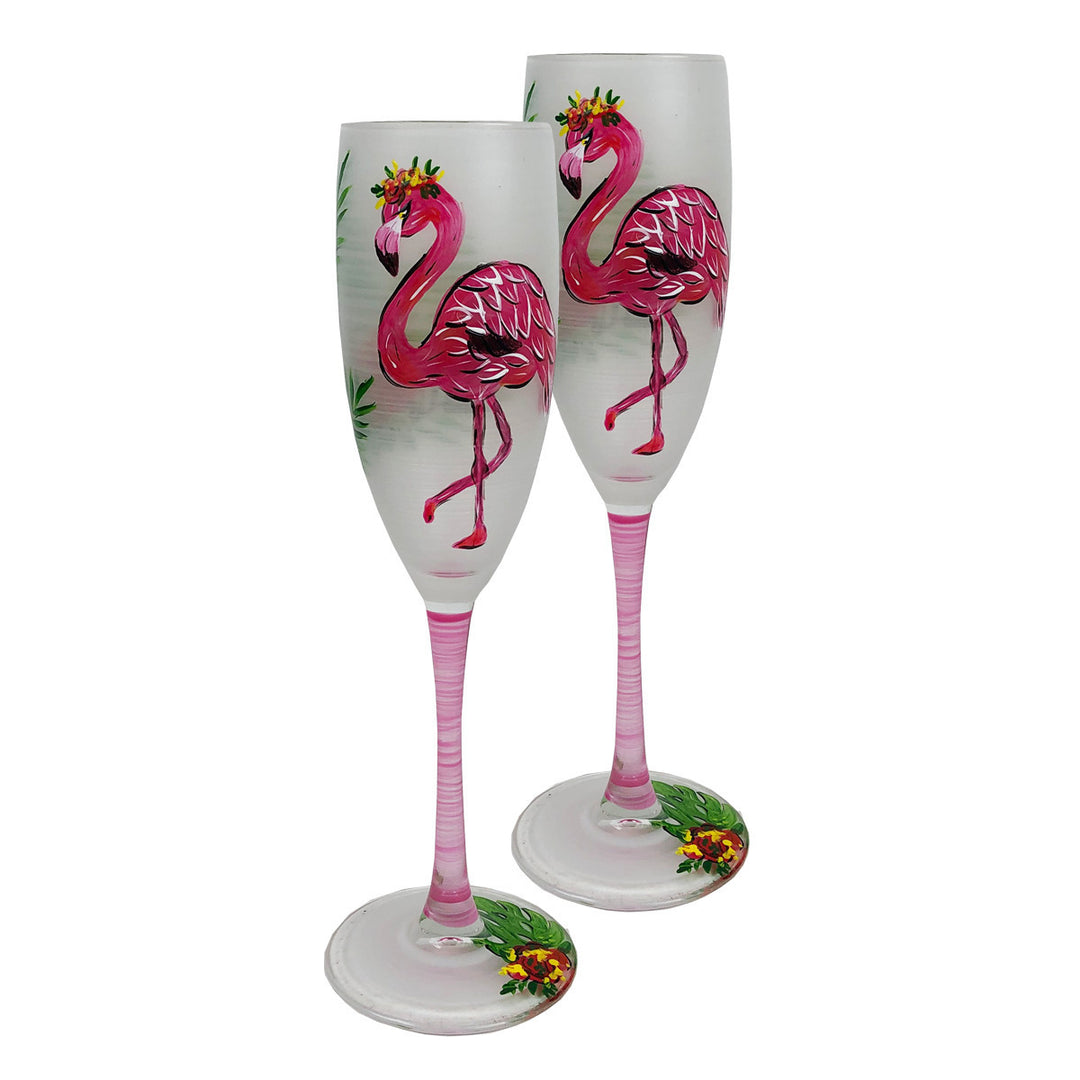 Golden Hill Studio Flamingo Fun Champagne S/2 Image 1