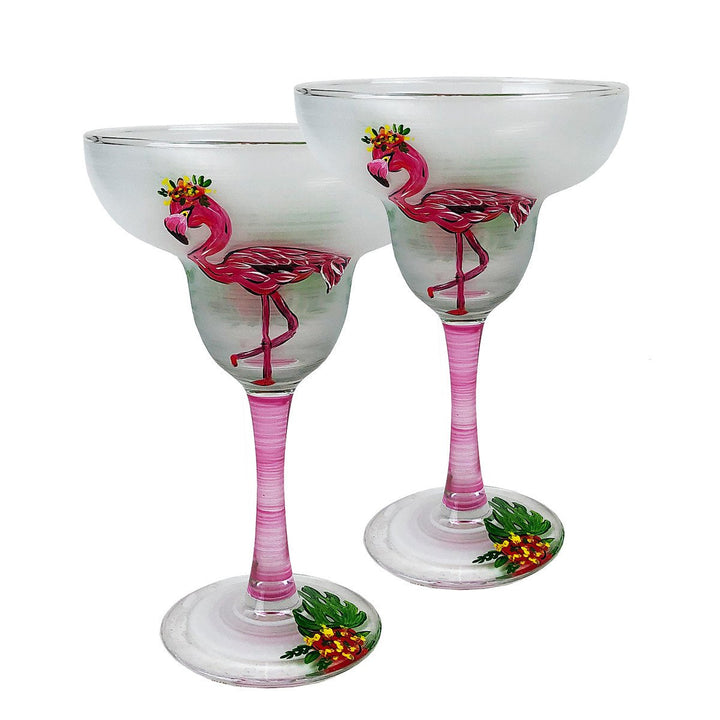 Golden Hill Studio Flamingo Fun Margarita S/2 Image 1