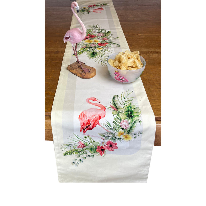 Golden Hill Studio Flamingo Fun Cloth Table Runner 13" x 72" Image 3