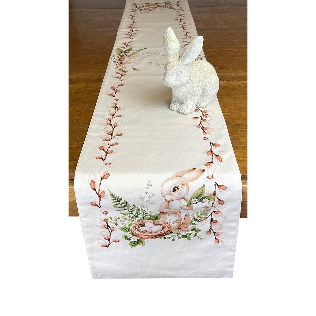 Golden Hill Studio Bunny with Eggs Cloth Table Runner 13" x 72" Image 2