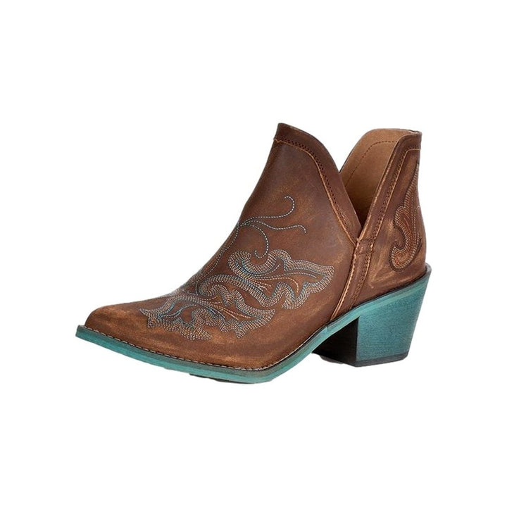 Circle G Western Shoes Womens Embroidery Slip On Cognac Q0099 Image 1