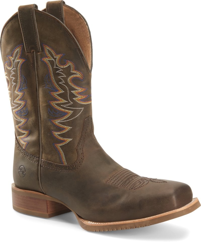 Double-H Boots Mens 11" Orin Wide Square Toe Roper Western Boot Brown Crazy Horse - DH6014 Crazy Horse Image 1