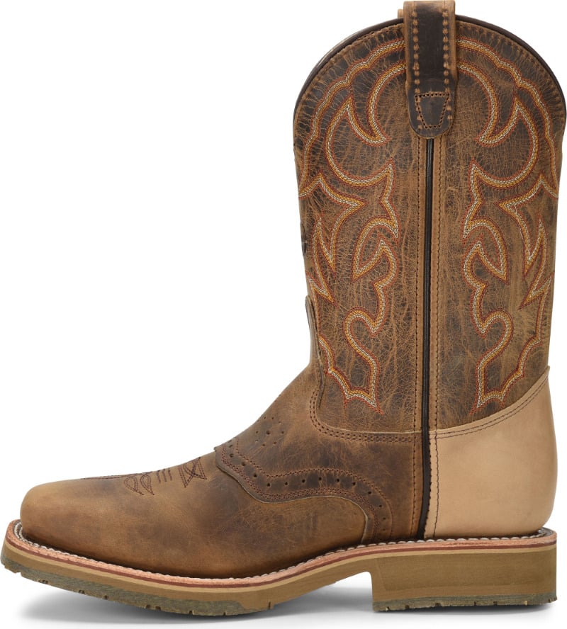 Double-H Boots Mens 11" Dwight Domestic Wide Square Steel Toe ICE Roper Western Work Boot Oldtown Folklore - DH3567 Image 3