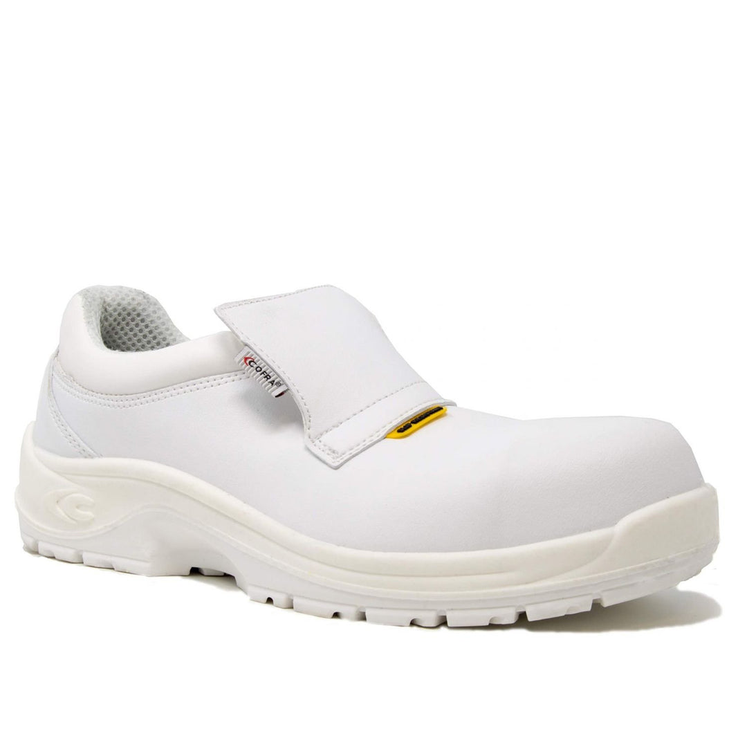 COFRA Mens Stream Composite Toe Non-Metallic ESD Slip-On Work Shoe White - 10390-CUO WHITE Image 1