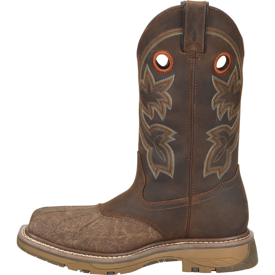 Double-H Boots Mens 13 Workflex Waterproof Roper Brown Crazyhorse Leather Image 4