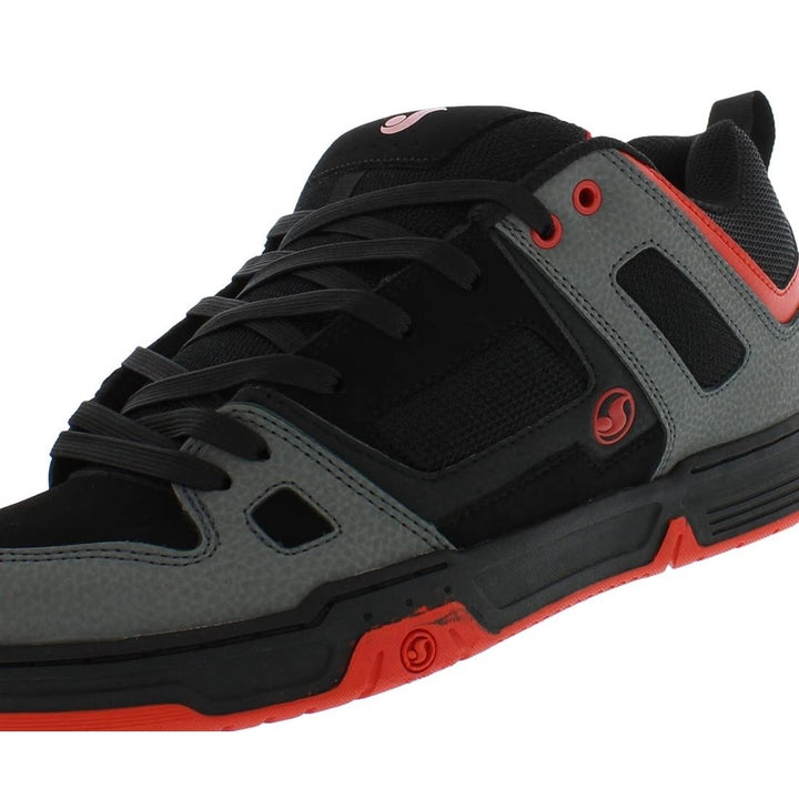 DVS Mens Gambol Skate Shoe 0 0 BLACK CHARCOAL RED NUBUCK Image 3