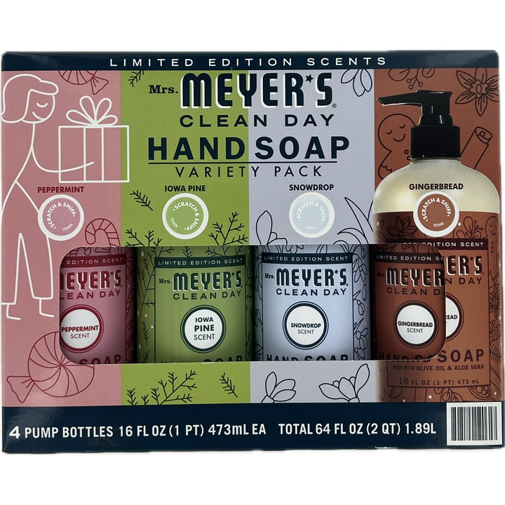 Mrs. Meyers Clean Day Hand Soap Holiday Variety Pack 16 Fluid Ounce (Pack of 4) Image 1