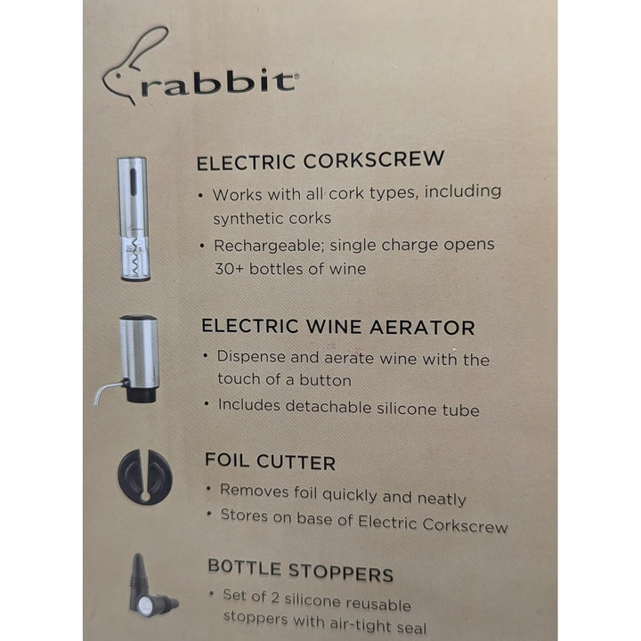 Rabbit 5 Piece Electric Wine Aerator and Corkscrew Set Image 3