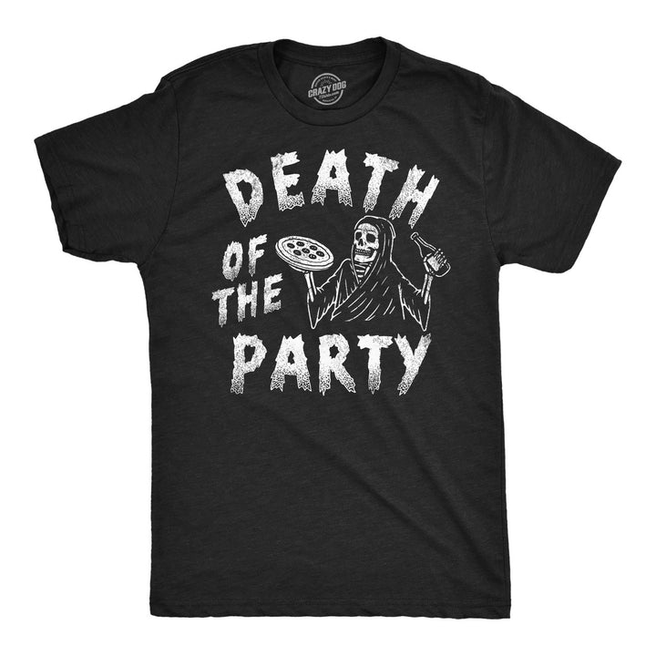 Mens Funny T Shirts Death Of The Party Sarcastic Grim Reaper Graphic Tee For Men Image 1