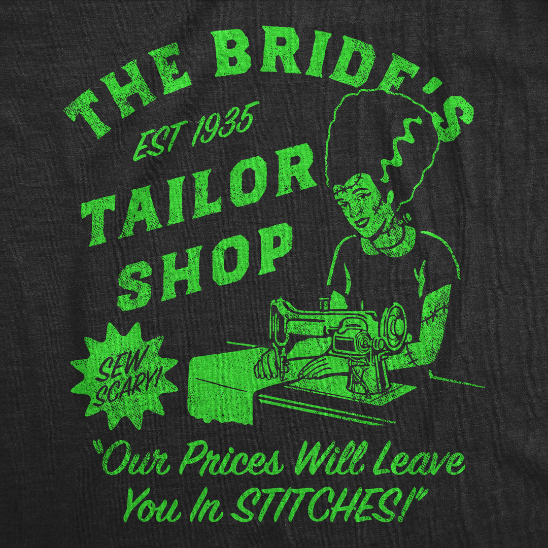 Womens Funny T Shirts The Brides Tailor Shop Sarcastic Halloween Graphic Tee For Ladies Image 2