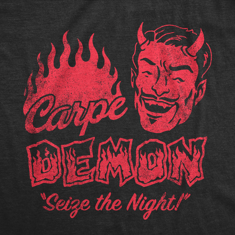 Mens Funny T Shirts Carpe Demon Sarcastic Halloween Graphic Novelty Tee For Men Image 2