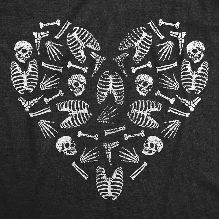 Womens Funny T Shirts Heart Skeleton Bones Sarcastic Halloween Graphic Tee For Ladies Image 2