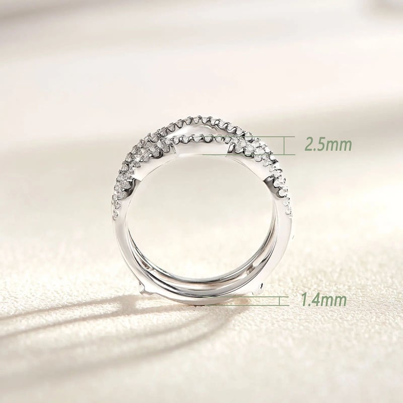 925 Sterling Silver Twisting Infinity Guard Enhancer Wedding Rings Image 4