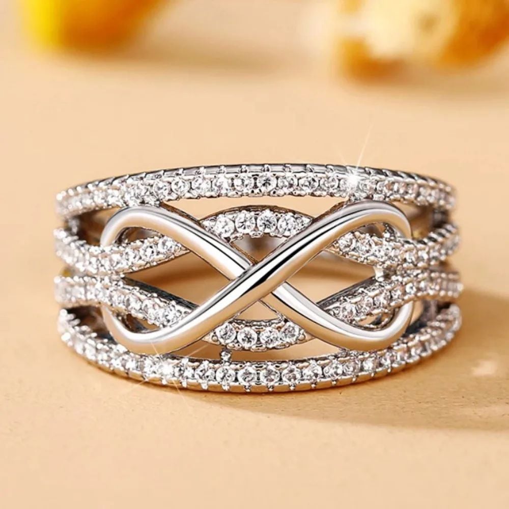 Women Rings Wedding Luxury Accessories Trend Eternity Jewelry Womens Rings Enhancers Image 2