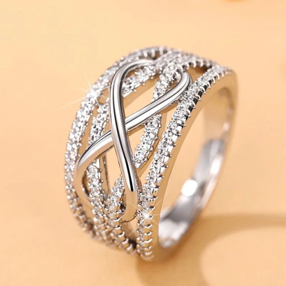 Women Rings Wedding Luxury Accessories Trend Eternity Jewelry Womens Rings Enhancers Image 3