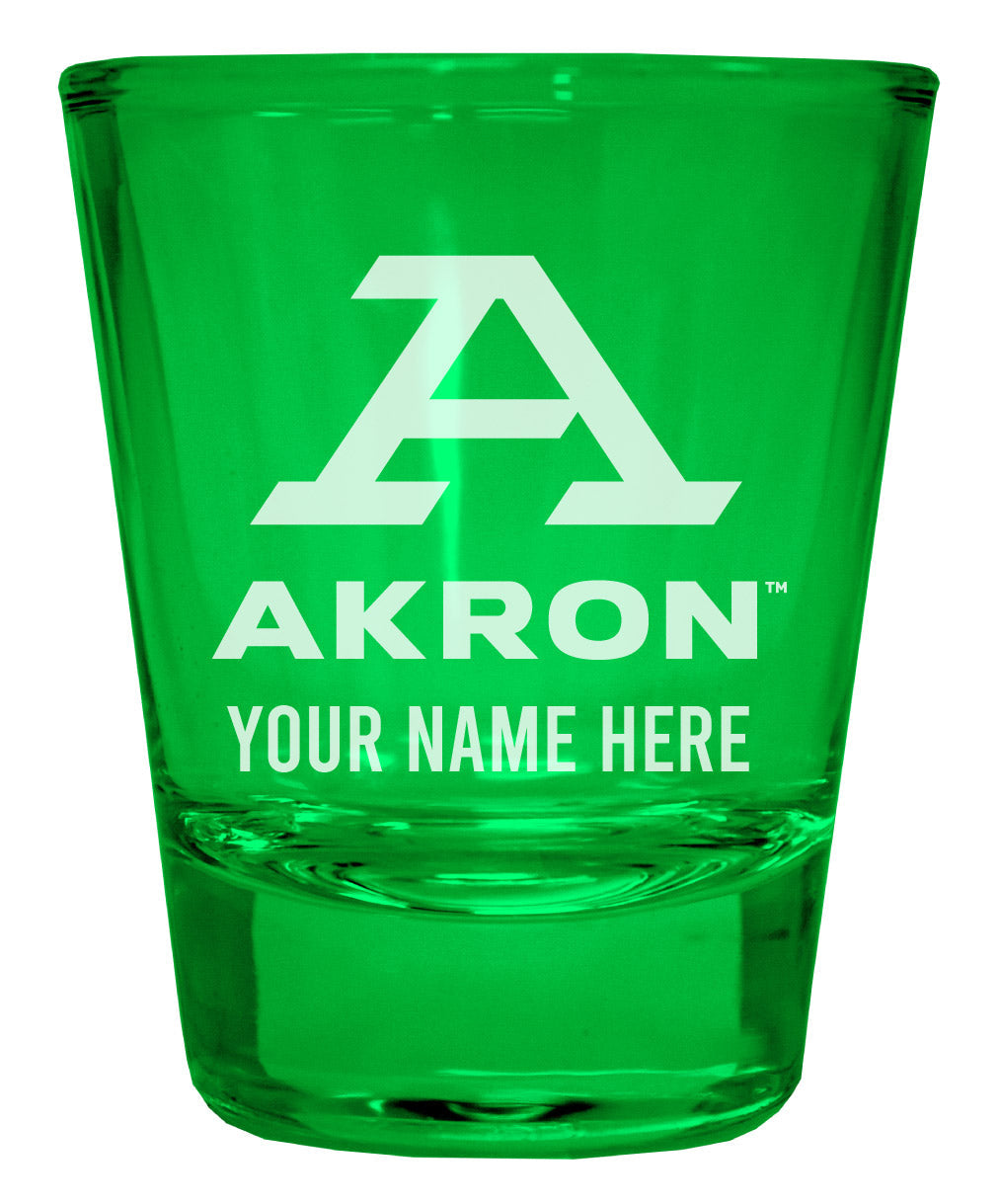 Akron Zips Customizable Engraved Full Color 2oz Shot Glass Officially Licensed Collegiate Product Image 1